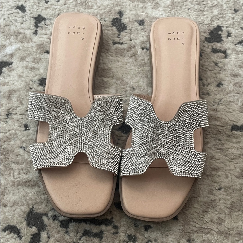 a new day Silver and Cream Women's Sandals